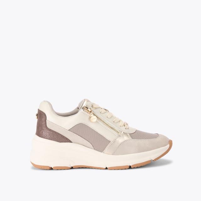 carvela by kurt geiger STRIDE ZIP SNEAKER Taupe Combination Trainer by CARVELA