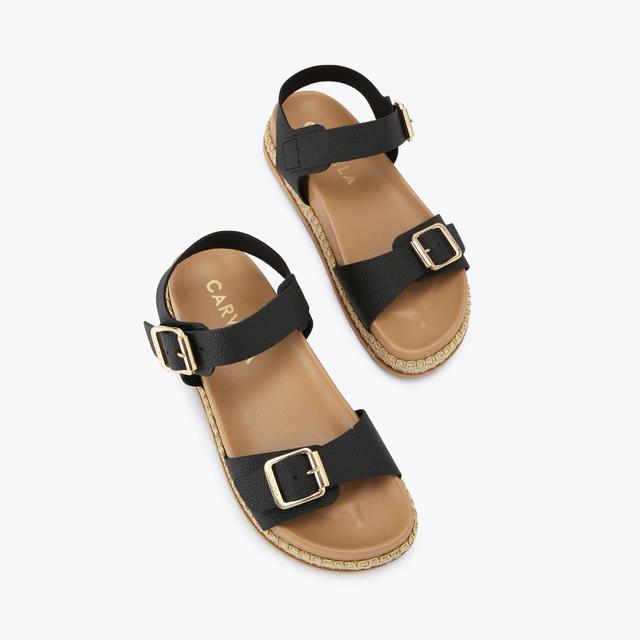 Carvela By Kurt Geiger SUN DOWN Black Leather Sandals By CARVELA COMFORT