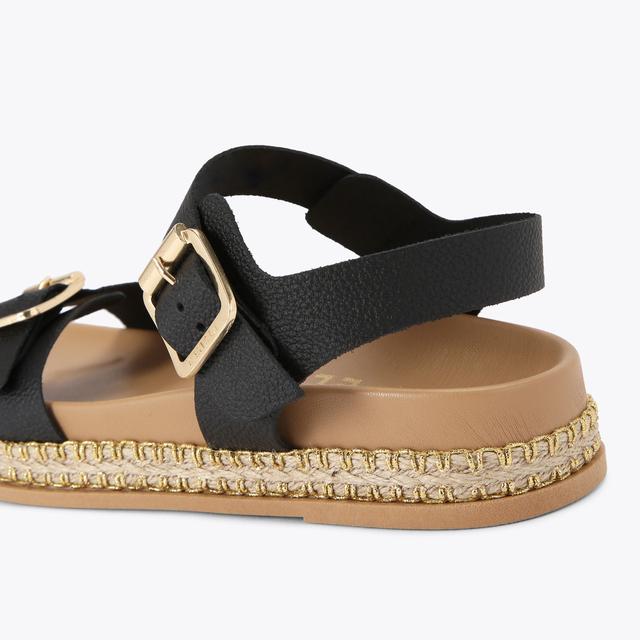 Carvela By Kurt Geiger SUN DOWN Black Leather Sandals By CARVELA COMFORT