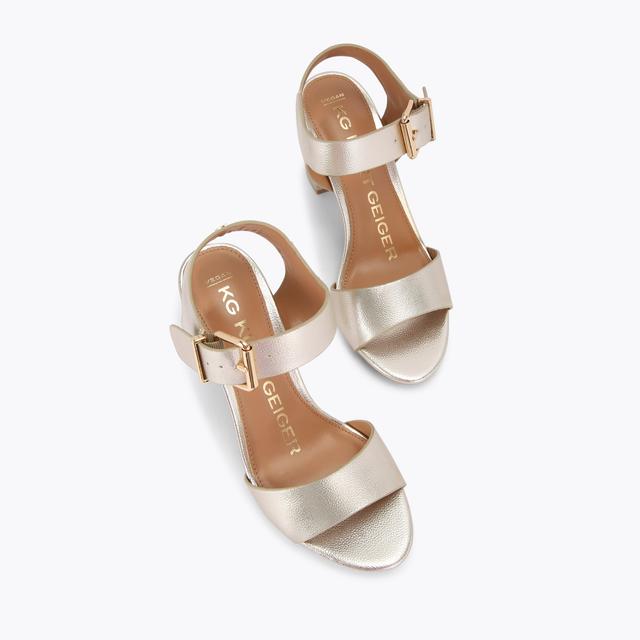 Carvela By Kurt Geiger SUTTON Gold Block Heel Sandal By KG KURT GEIGER