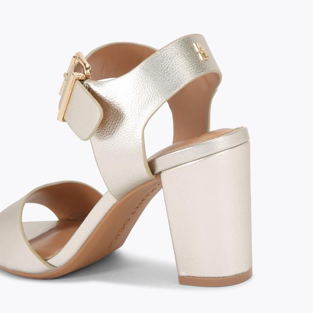 Carvela By Kurt Geiger SUTTON Gold Block Heel Sandal By KG KURT GEIGER