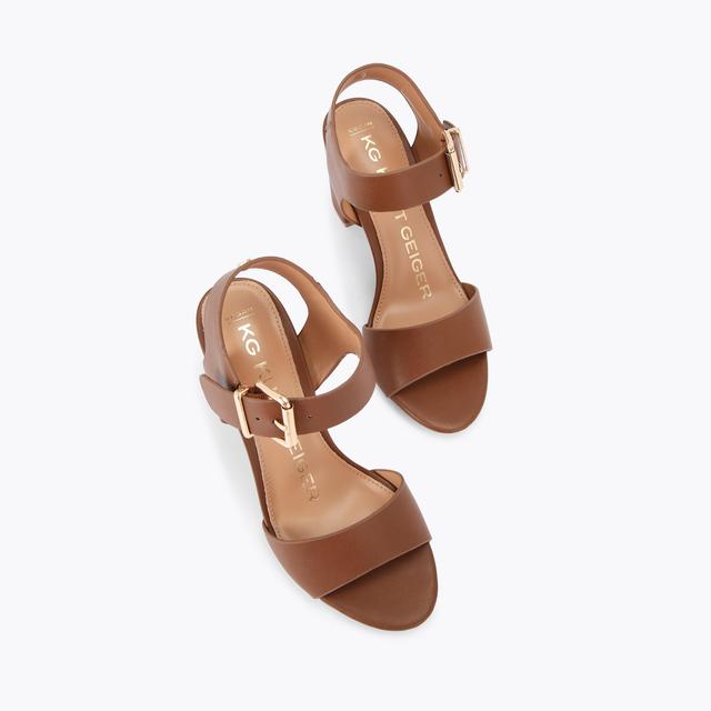 Carvela By Kurt Geiger SUTTON Tan Block Heels By KG KURT GEIGER
