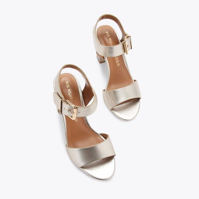 Carvela By Kurt Geiger SUTTON2 Gold Block Heel By KG KURT GEIGER