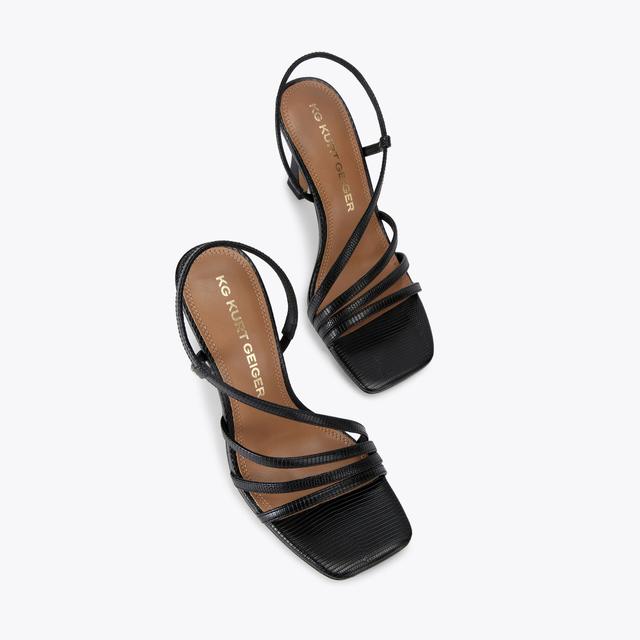 Carvela By Kurt Geiger SWEETIE SANDAL Black Strappy Heel Sandal By KG KURT GEIGER