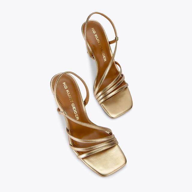 Carvela By Kurt Geiger SWEETIE SANDAL Gold Heeled Sandal By KG KURT GEIGER