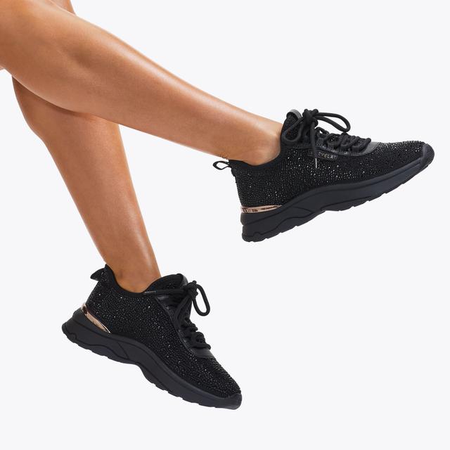 Carvela By Kurt Geiger SWIFT JEWEL RUNNER Black Crystal Trainer By CARVELA
