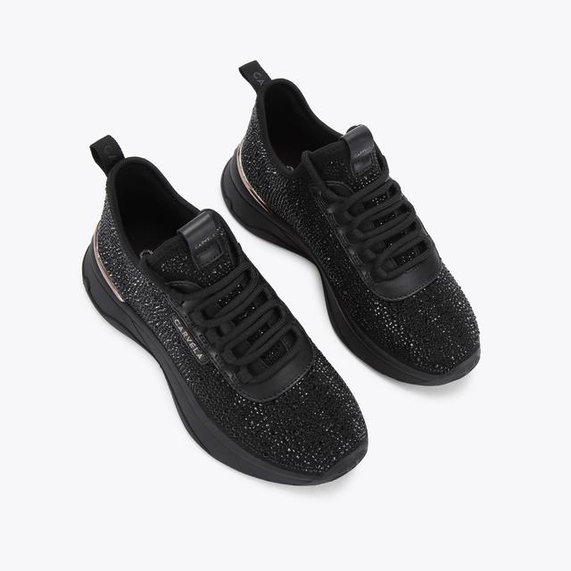 Carvela By Kurt Geiger SWIFT JEWEL RUNNER Black Crystal Trainer By CARVELA