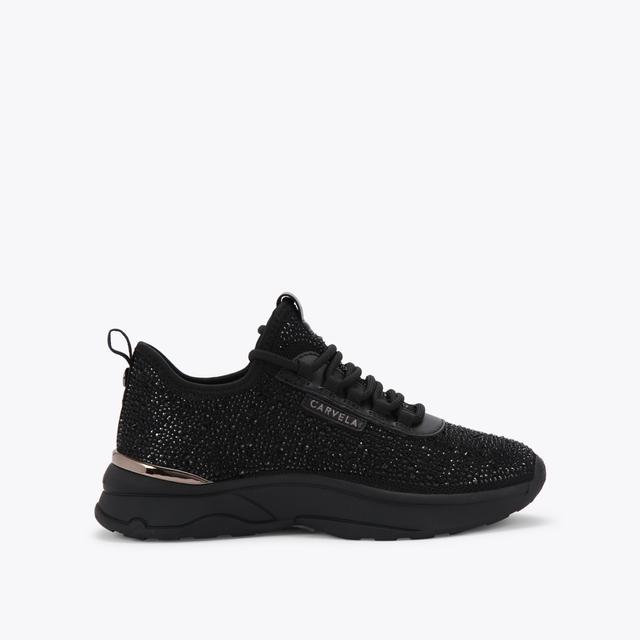 carvela by kurt geiger SWIFT JEWEL RUNNER Black Crystal Trainer by CARVELA