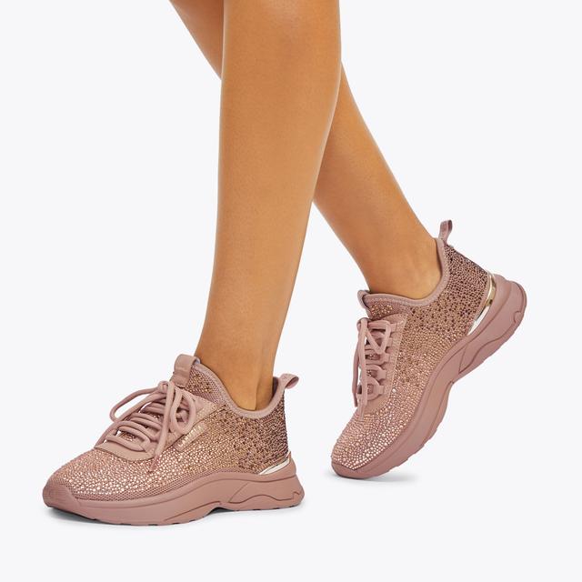 Carvela By Kurt Geiger SWIFT JEWEL RUNNER Blush Lace Up Trainer By CARVELA