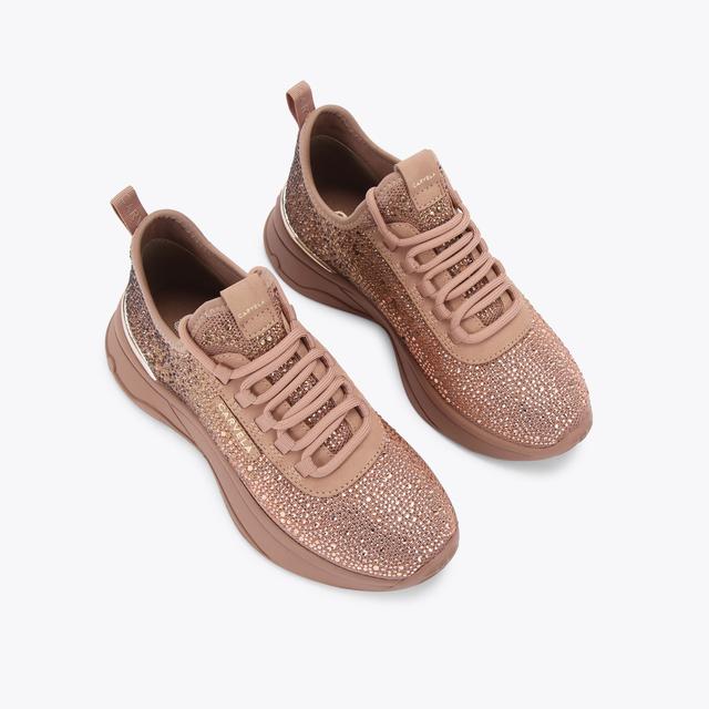 Carvela By Kurt Geiger SWIFT JEWEL RUNNER Blush Lace Up Trainer By CARVELA