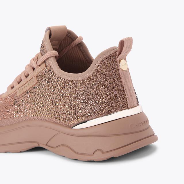 Carvela By Kurt Geiger SWIFT JEWEL RUNNER Blush Lace Up Trainer By CARVELA