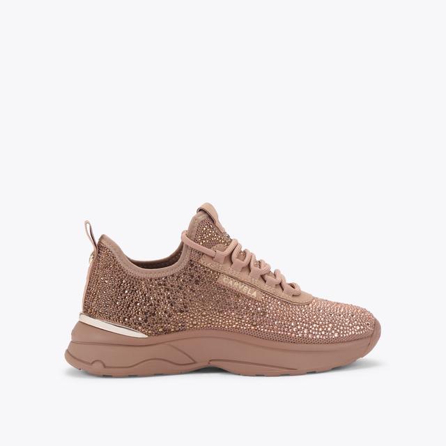 carvela by kurt geiger SWIFT JEWEL RUNNER Blush Lace Up Trainer by CARVELA