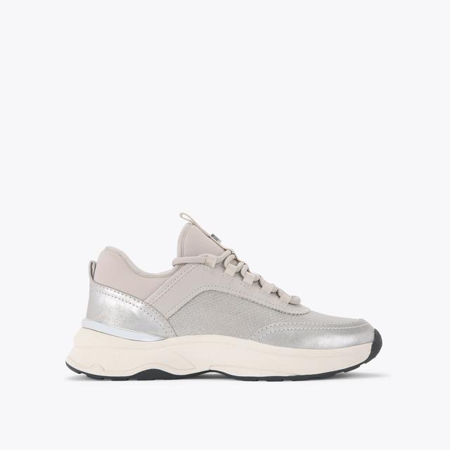 carvela by kurt geiger SWIFT RUNNER Silver Metallic Lace Up Trainer by CARVELA