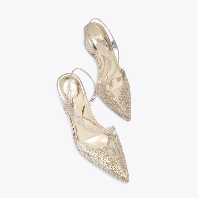 Carvela By Kurt Geiger SYMMETRY COURT VINYL 80 Vinyl Gold Heel By CARVELA