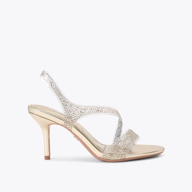 carvela by kurt geiger SYMMETRY SANDAL VINYL 80 Vinyl Crystal Heel by CARVELA