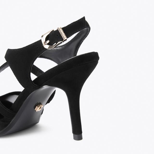 Carvela By Kurt Geiger SYMMETRY X STRAP 90 Black Suede Heels By CARVELA