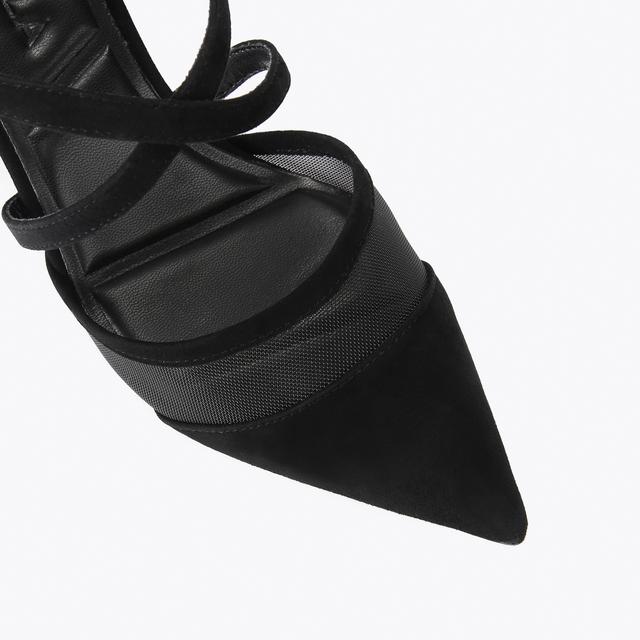 Carvela By Kurt Geiger SYMMETRY X STRAP 90 Black Suede Heels By CARVELA