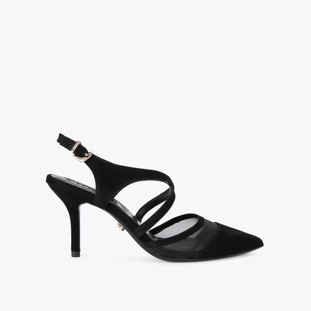 carvela by kurt geiger SYMMETRY X STRAP 90 Black Suede Heels by CARVELA