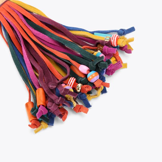 Carvela By Kurt Geiger TASSEL BEADS CHARM Beaded Suede Bag Charm By KURT GEIGER LONDON