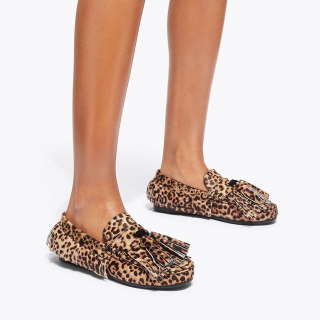 Carvela By Kurt Geiger TASSEL FRINGE MOCCASIN Leopard Slip On Loafer By KURT GEIGER LONDON