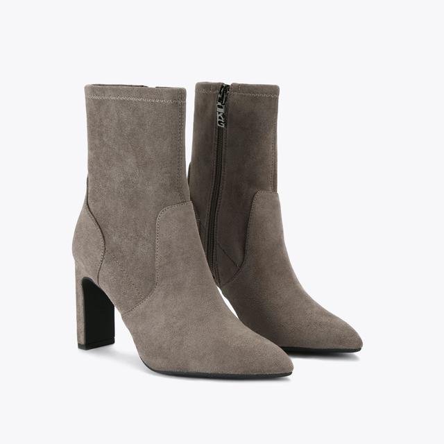 Carvela By Kurt Geiger THARA2 Taupe Suedette Heeled Boots By KG KURT GEIGER