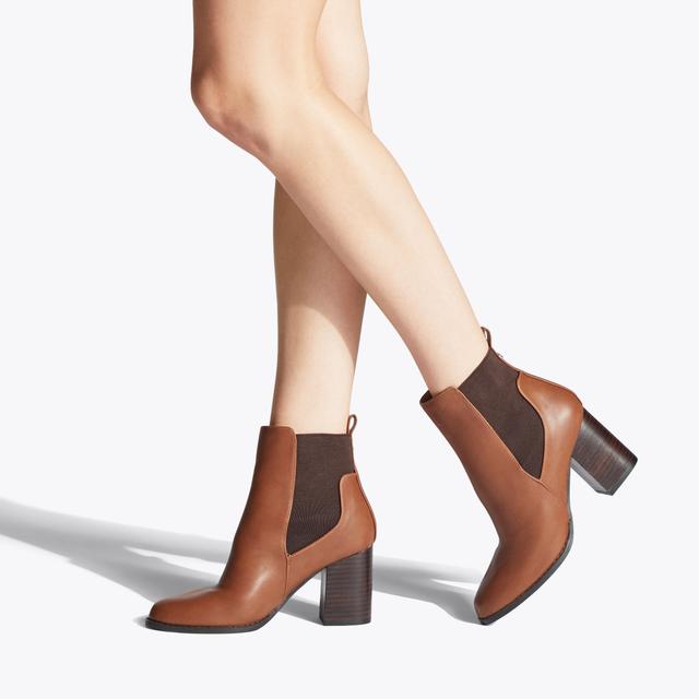 Carvela By Kurt Geiger TOODLE CHELSEA Tan Slip On Heeled Boot By CARVELA