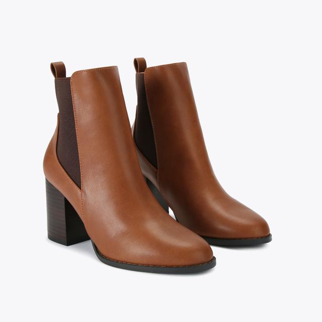 Carvela By Kurt Geiger TOODLE CHELSEA Tan Slip On Heeled Boot By CARVELA