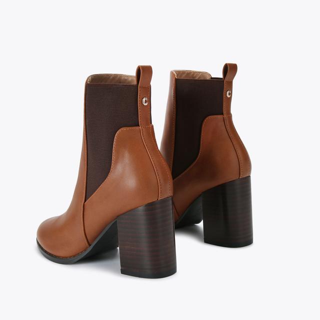 Carvela By Kurt Geiger TOODLE CHELSEA Tan Slip On Heeled Boot By CARVELA