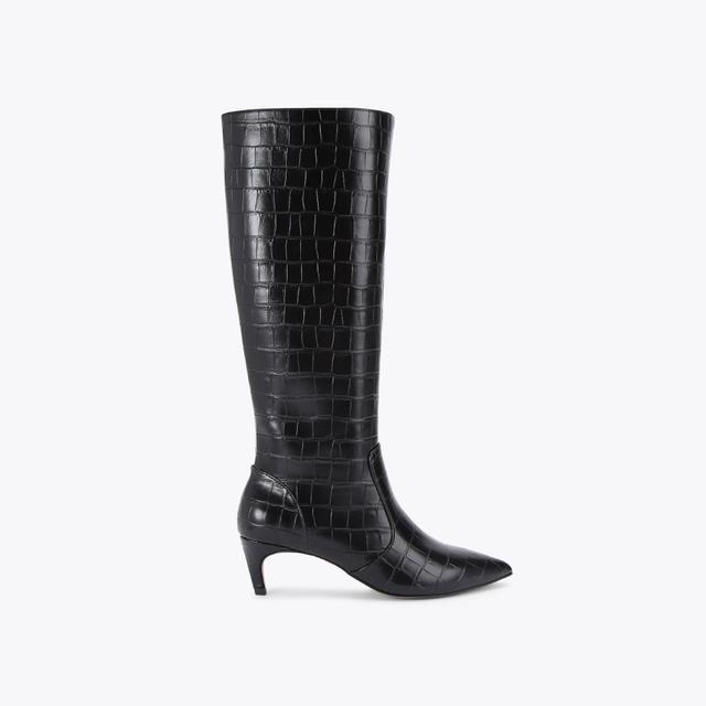 carvela by kurt geiger TRACE HIGH LEG Black Croc Embossed Knee High Boot by KG KURT GEIGER