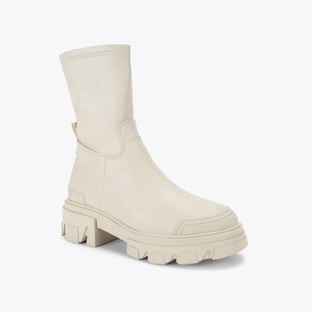 Carvela By Kurt Geiger TREKKER SOCK Cream Sock Boot By KG KURT GEIGER
