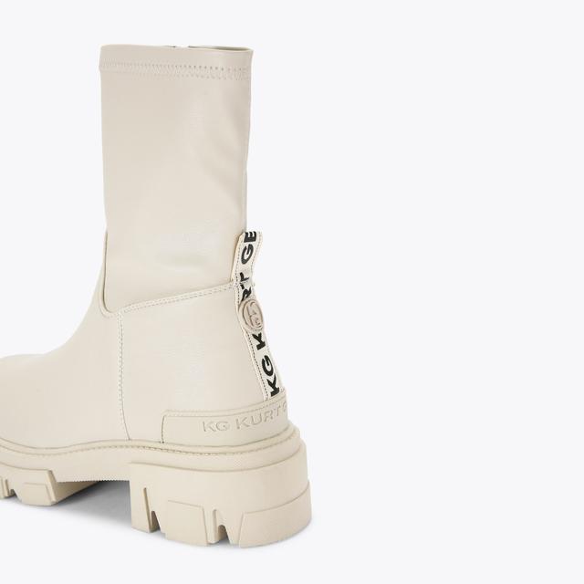 Carvela By Kurt Geiger TREKKER SOCK Cream Sock Boot By KG KURT GEIGER