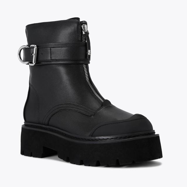 Carvela By Kurt Geiger TRICK ZIP Black Ankle Boot By KG KURT GEIGER