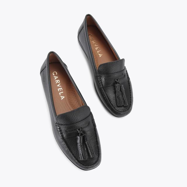 Carvela By Kurt Geiger TUSCANY Black Leather Slip On Flats By CARVELA COMFORT