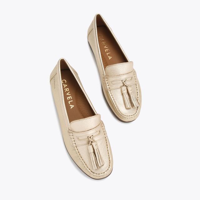 Carvela By Kurt Geiger TUSCANY Gold Leather Slip On Shoe By CARVELA COMFORT