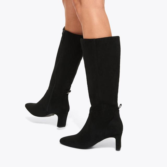 Carvela By Kurt Geiger TYLER HIGH LEG Black Microsuede Knee High Boot By KG KURT GEIGER