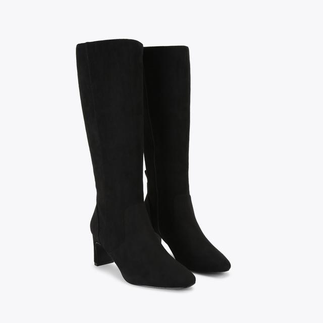 Carvela By Kurt Geiger TYLER HIGH LEG Black Microsuede Knee High Boot By KG KURT GEIGER