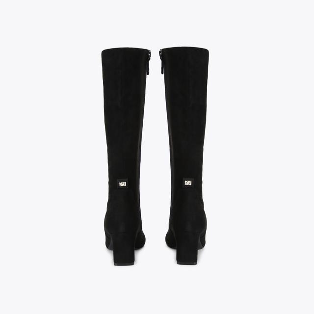 Carvela By Kurt Geiger TYLER HIGH LEG Black Microsuede Knee High Boot By KG KURT GEIGER