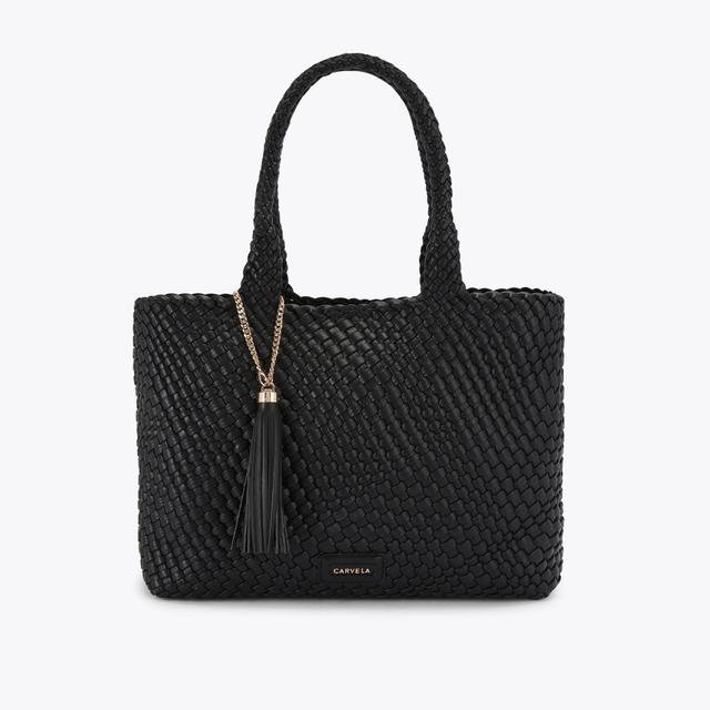 carvela by kurt geiger VERONA WEAVE TOTE BAG Black Woven Tote Bag by CARVELA