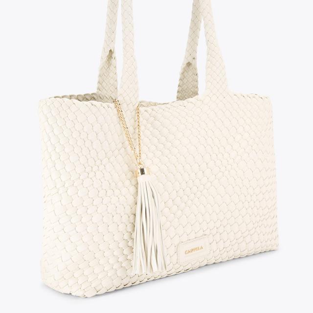 Carvela By Kurt Geiger VERONA WEAVE TOTE BAG Bone Synthetic Tote Bag By CARVELA