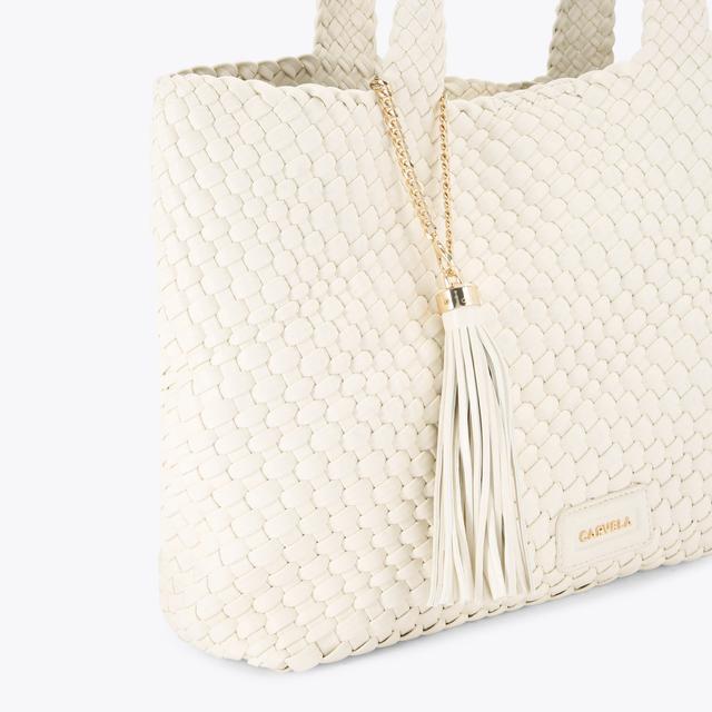 Carvela By Kurt Geiger VERONA WEAVE TOTE BAG Bone Synthetic Tote Bag By CARVELA