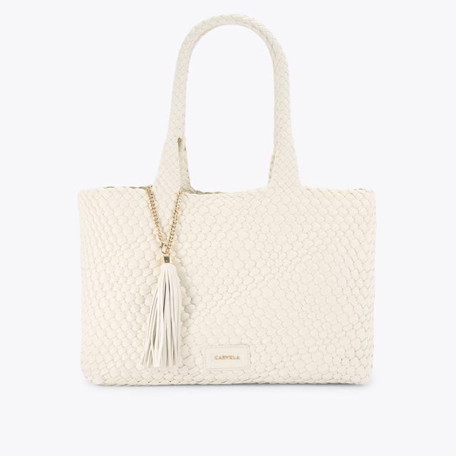 carvela by kurt geiger VERONA WEAVE TOTE BAG Bone Synthetic Tote Bag by CARVELA