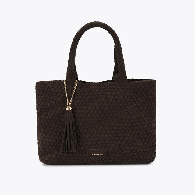 carvela by kurt geiger VERONA WEAVE TOTE BAG Brown Microsuede Verona Tote Bag by CARVELA