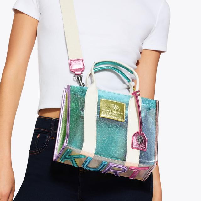 Carvela By Kurt Geiger VINYL SM SOUTHBANK TOTE Vinyl Glitter Canvas Tote Bag By KURT GEIGER LONDON