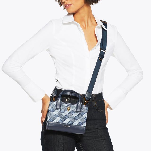 Carvela By Kurt Geiger XS KENSINGTON SQ TOTE Micro Denim Kensington Square Bag By KURT GEIGER LONDON