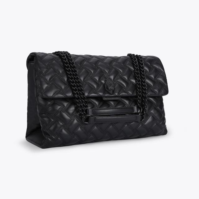 Carvela By Kurt Geiger XXL KENSINGTON DRENCH Black Quilted Leather Oversized Shoulder Bag By KURT GEIGER LONDON
