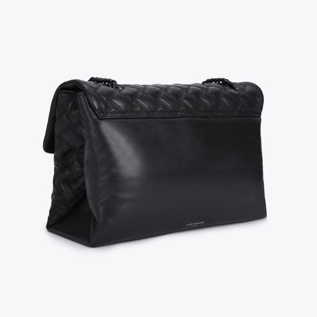 Carvela By Kurt Geiger XXL KENSINGTON DRENCH Black Quilted Leather Oversized Shoulder Bag By KURT GEIGER LONDON