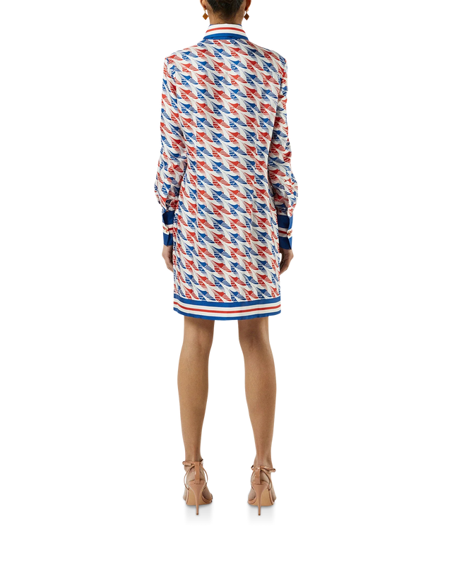 Casablanca Aviation Houndstooth Printed Button Through Dress | Casablanca Paris
