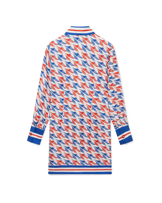 Casablanca Aviation Houndstooth Printed Button Through Dress | Casablanca Paris