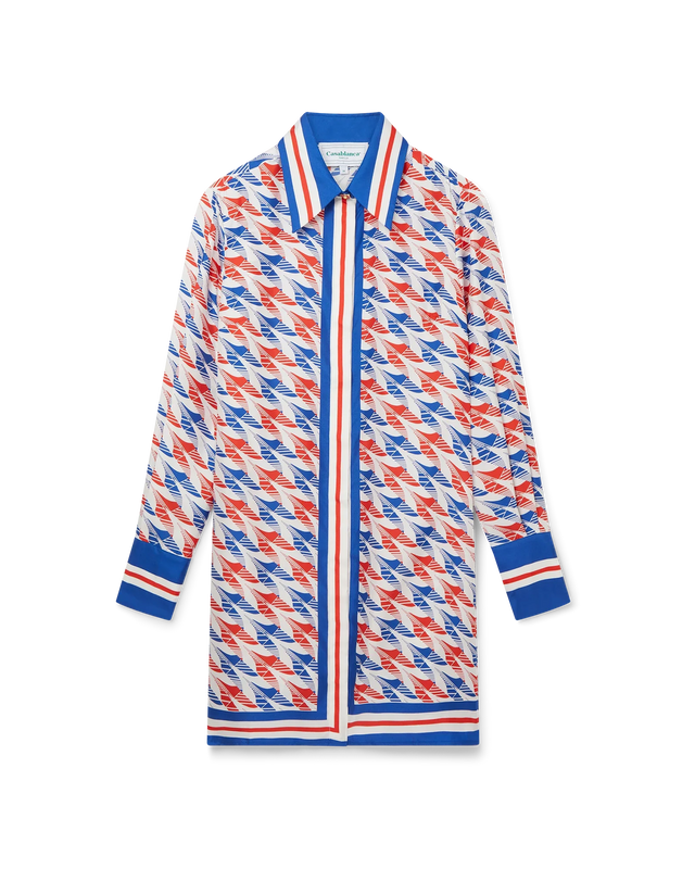 casablanca Aviation Houndstooth Printed Button Through Dress | Casablanca Paris