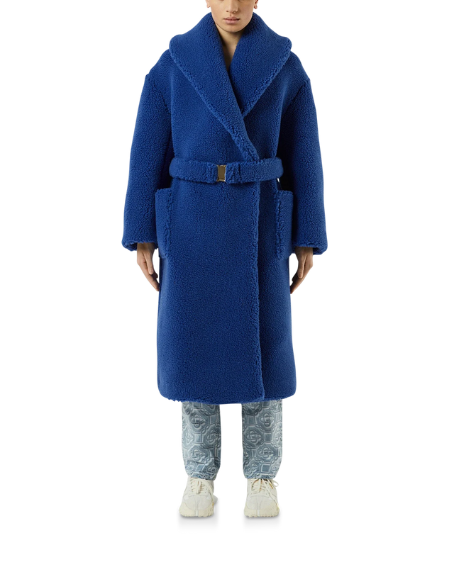 Casablanca Blue Faux Shearling Coat | Casablanca Paris